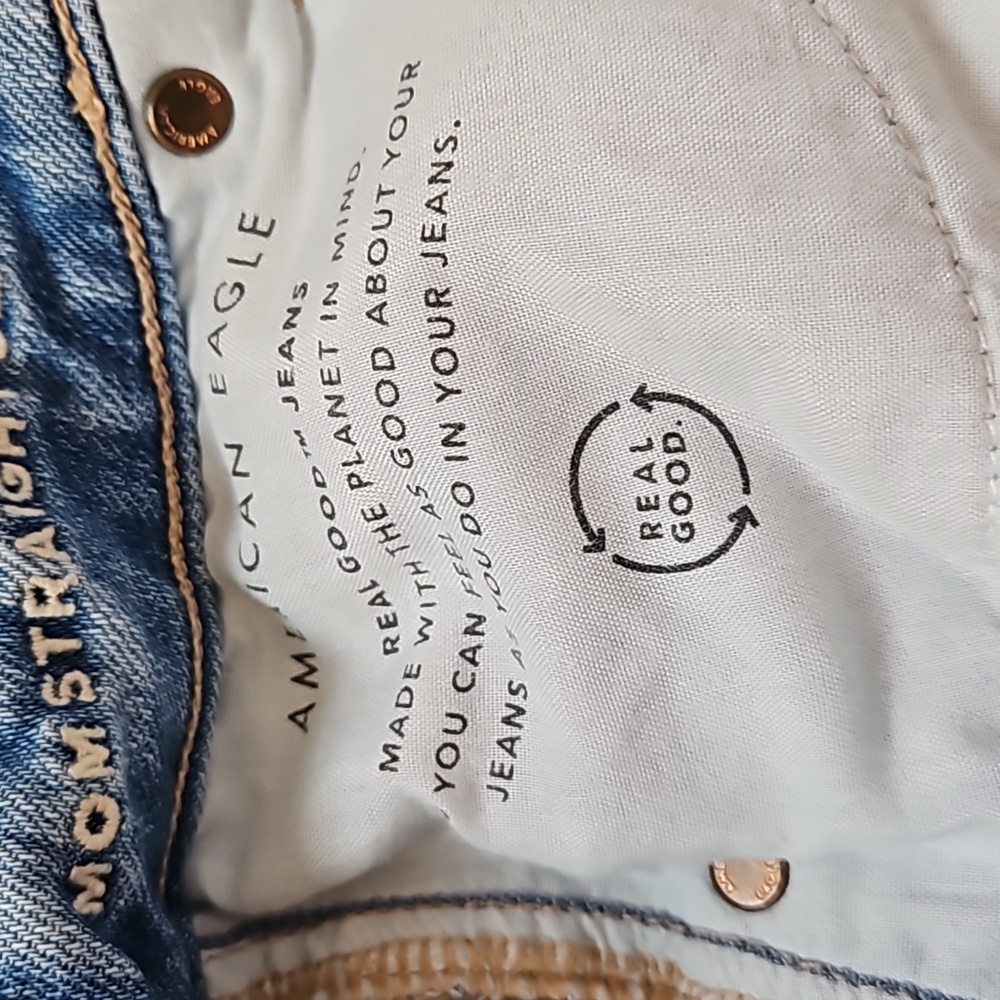 Distressed American Eagle Patchwork Mom Jeans - image 5